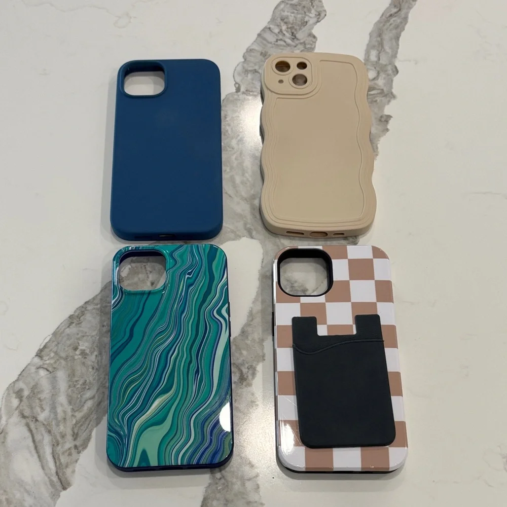 IPhone 13 Stylish Phone Cases Set of 4‎ - Blue, Beige, Green, Brown